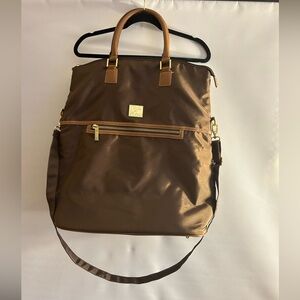 DIANE VON FÜRSTENBERG DVF STUDIOS BROWN WITH GOLD HARDWARE TRAVEL WEEKEND BAG
